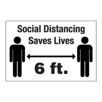An image of item: Social Distancing Saves Lives 6 ft. Decal