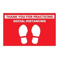 Social Distancing Decal Red and White