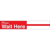 Please Wait Here Decal Red and White