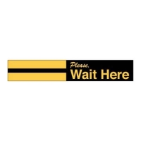 An image of item: Please Wait Here Decal Black and Yellow