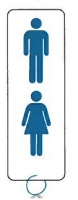 Men and Women Restroom Sign 3" x 9"
