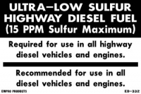 An image of item: Ultra-low sulfur HIGHWAY diesel decal