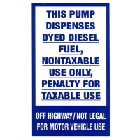 An image of item: Dyed Diesel Nontaxable Use Only Decal